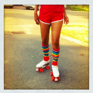 Roller Skates and Knee High Socks