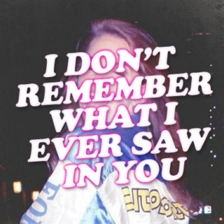 i don't remember what i ever saw in you