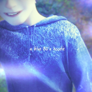 a blue 80's hoodie