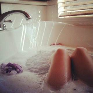 Relaxing in the bath.