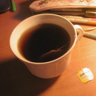The first cup of tea.