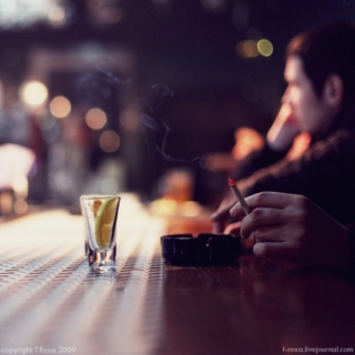 Alcohol in a smoky bar