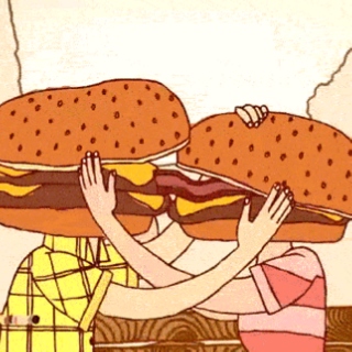 Making out with your burger.
