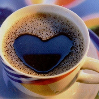 Drinking coffee, thinking love.