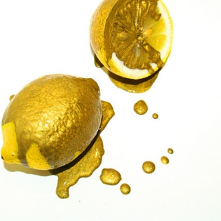 Golden painted Lemons