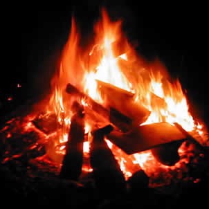 summer night bonfire