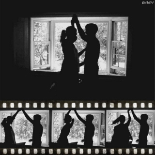 Slow dancing in a lovely room.