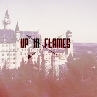 up in flames.