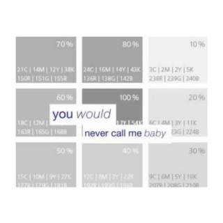 you would never call me baby 