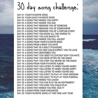 30 day song challenge ; 