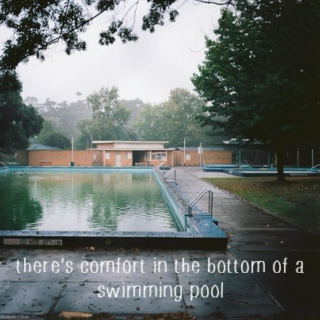 there's comfort in the bottom of a swimming pool