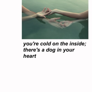 you're cold on the inside; there's a dog in your heart