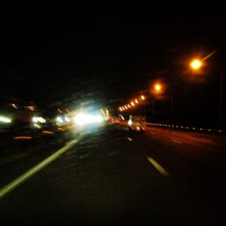 the road at night