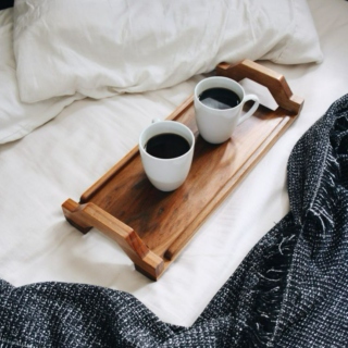 early mornings, hot coffee