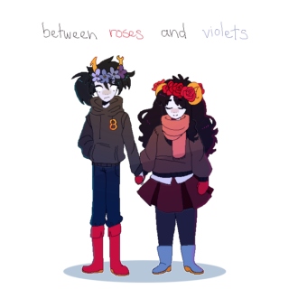 between roses and violets