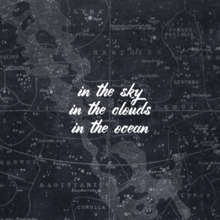 in the sky, in the clouds, in the ocean