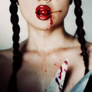 bloodstained lips