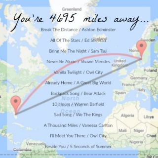 You're 4695 miles away...