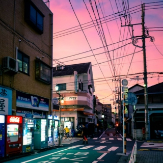 summer sunset in japan