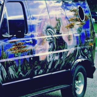 a vehicle with a wizard on it