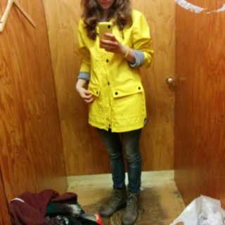Yellow raincoat guurl