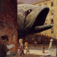 the fish at the corner of the street