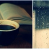 A hot cup of coffee on a rainy day ..
