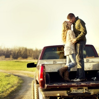 Riding shotgun With my hair undone In the front seat of his truck ♥
