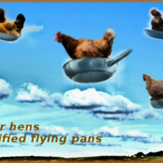 Six browner hens in unidentified flying pans