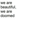 we are beautiful, we are doomed