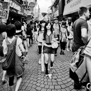 Walking on a japanese street