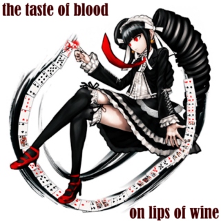 the taste of blood on lips of wine