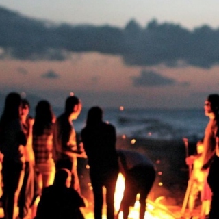 beach bonfire