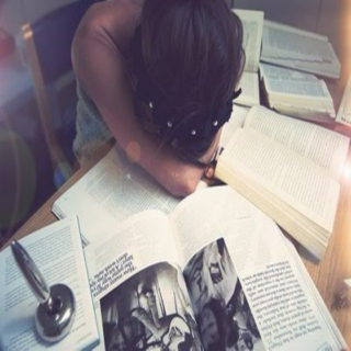 Studying.