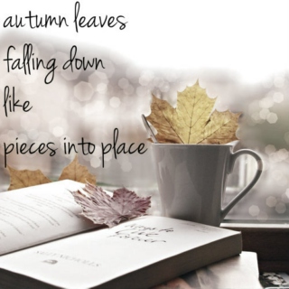 autumn leaves falling down like pieces into place
