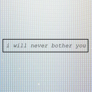i will never bother you