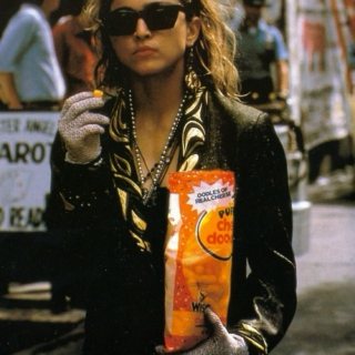 Eating cheese doodles with Madonna.