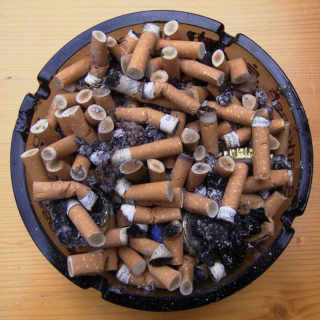 emptying ashtrays