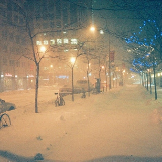 Walking home on a snowy, mysterious night