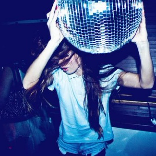 Wrestling with the disco ball.