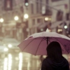 an umbrella in the rain