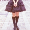 black lace frilly dress