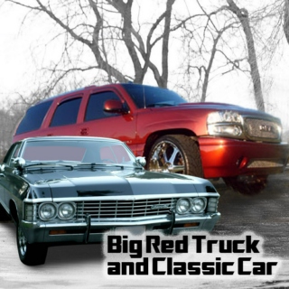 Big Red Truck and Classic Car