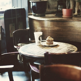 in this old cafe