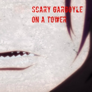 scary gargoyle on a tower