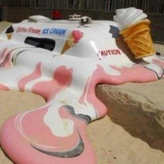 IT'S SO HOT THE ICE CREAM VAN MELTED