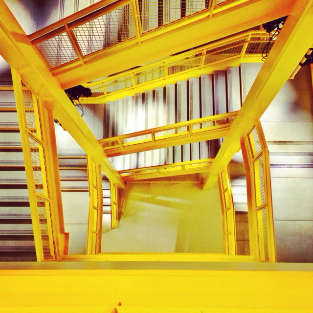 yellow stair road.
