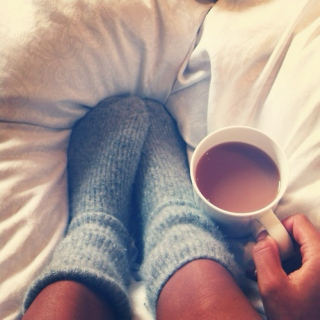 Hot tea and fuzzy socks