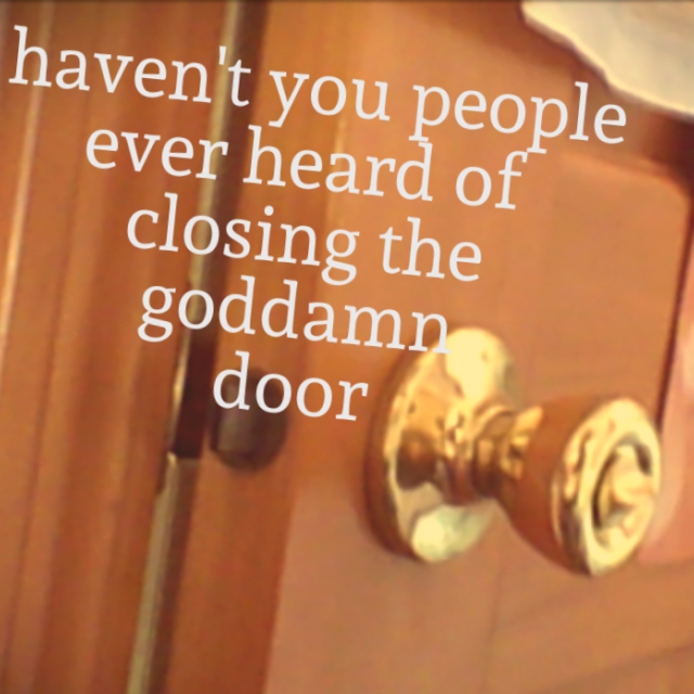 haven't you people ever heard of closing the goddamn door