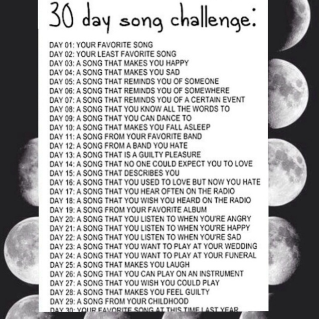 30 day song challenge 